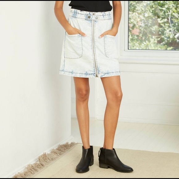 High Rise Paperbag Denim Skirt | Universal Thread - Picture 3 of 6